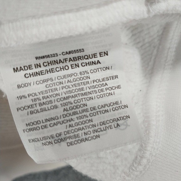 Nike Mens Hoodie White Medium Metallic Logo Funnel Neck Pullover Long Sleeve - Picture 12 of 15